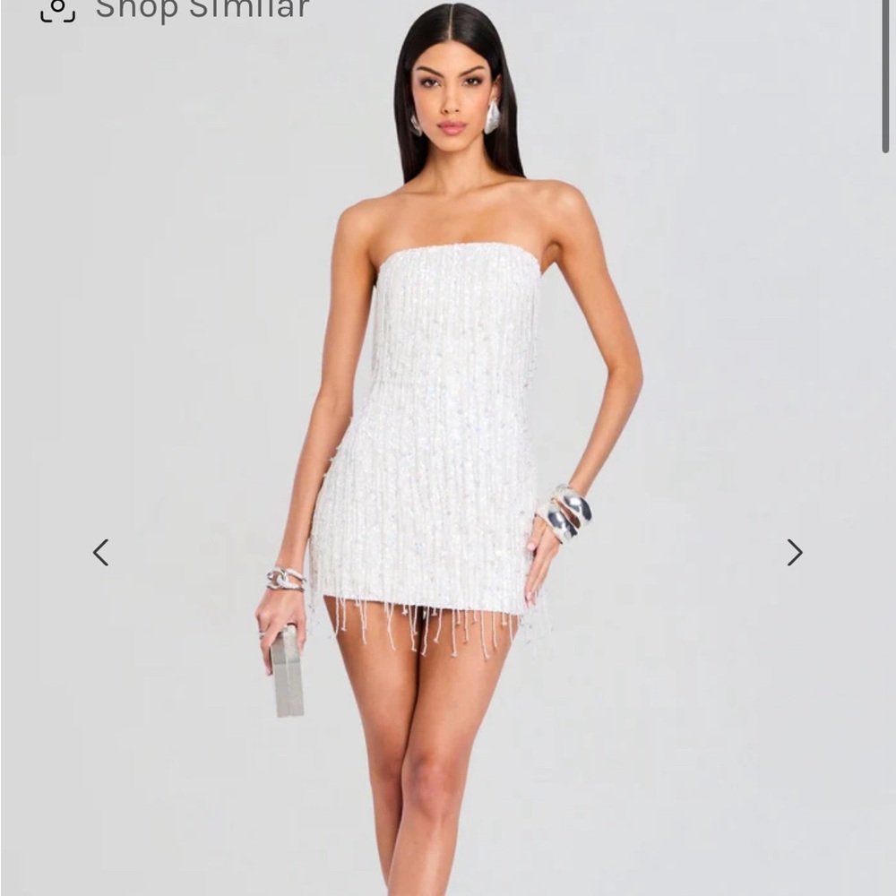 Retrofete heather sequin star fringe dress